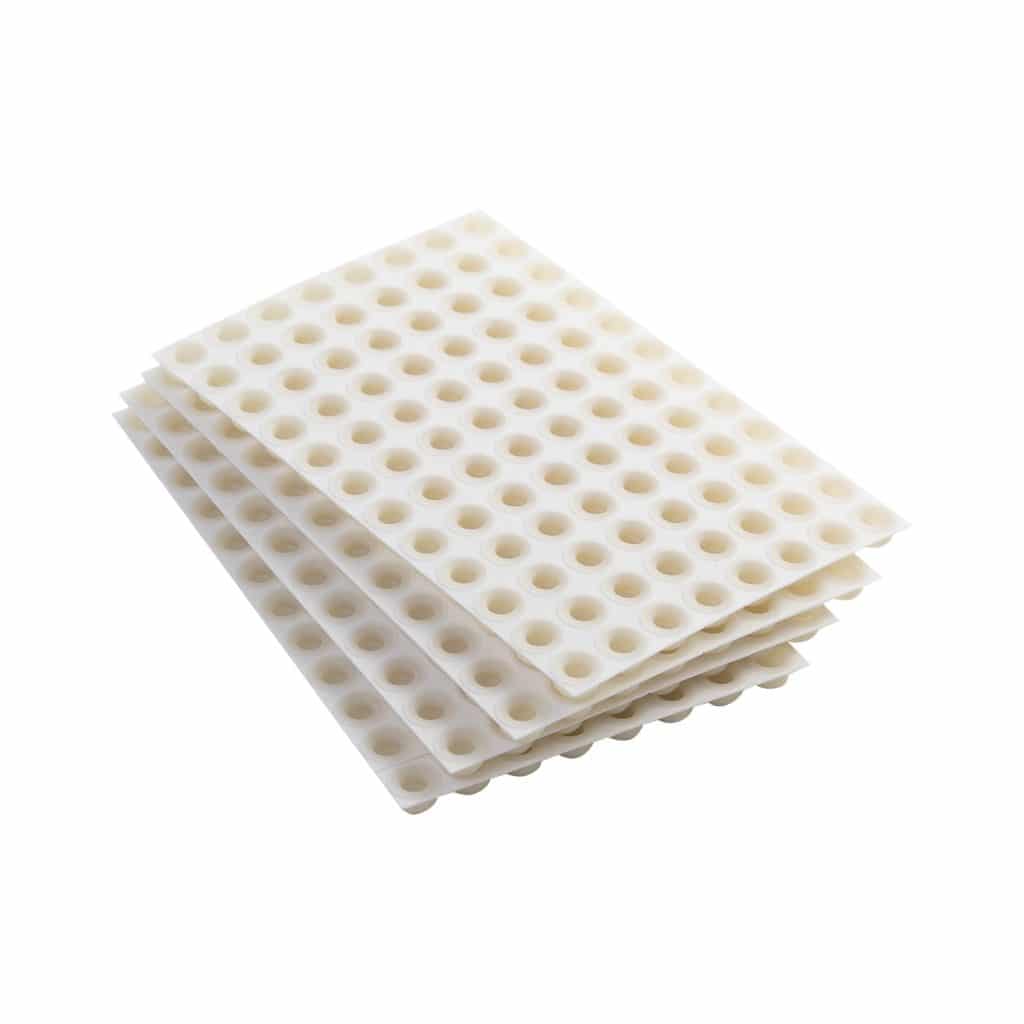 96 Round Well Sealing Cap Mat, clear silicone, for use with 4ti-0125